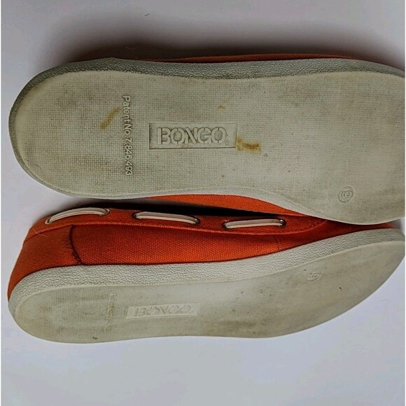 Bongo Women Canvas Boat Shoes 9 Casual Slip On Comfort Flat Orange Y2K Vintage - Picture 10 of 11
